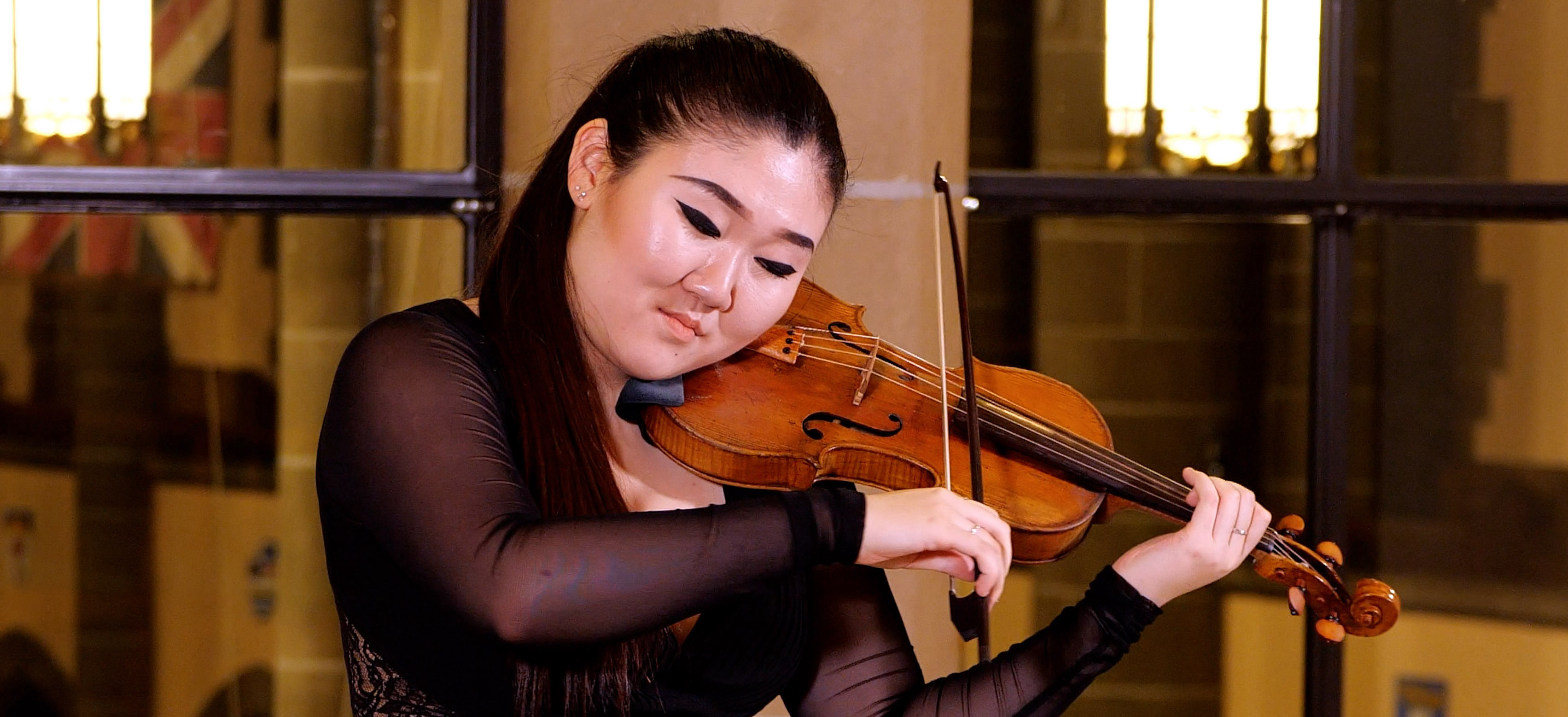 Chloe Kim plays the baroque violin